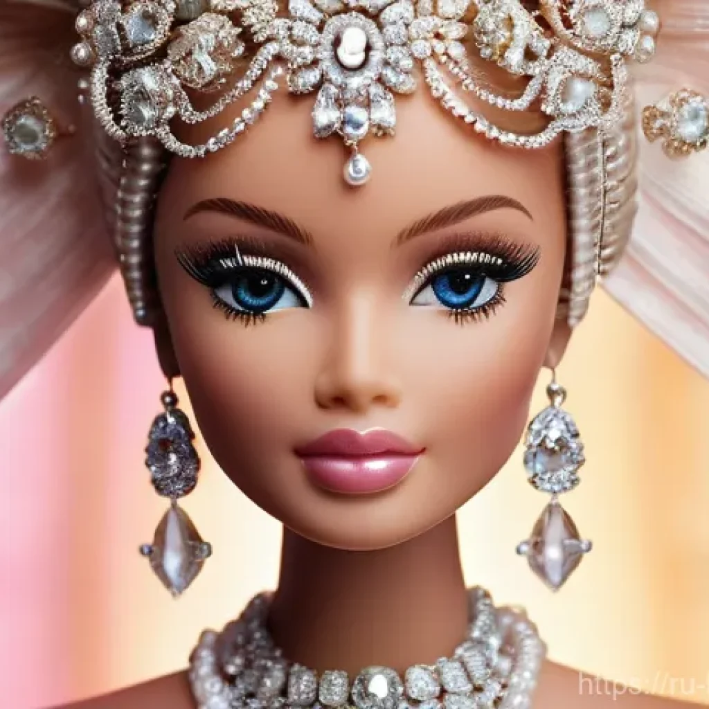 한정판 바비인형 정보 - **Prompt:** A close-up, highly detailed shot of a limited edition Barbie doll, meticulously crafted ...