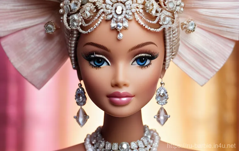 한정판 바비인형 정보 - **Prompt:** A close-up, highly detailed shot of a limited edition Barbie doll, meticulously crafted ...