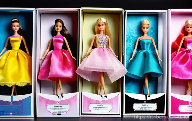 한정판 바비인형 정보 - **Prompt:** A close-up, highly detailed shot of a limited edition Barbie doll, meticulously crafted ...