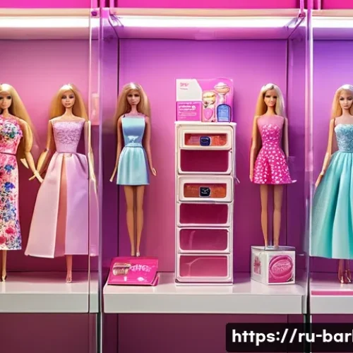 Home 32 바비인형 컬렉션 관리법 - A well-organized display of a Barbie doll collection inside a glass cabinet with UV-protected doors,...